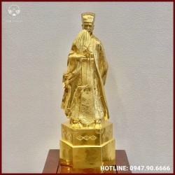 Tượng Khổng Minh bằng đồng thếp vàng 9999