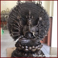 Tượng Phật Thiên Thủ Thiên Nhãn hun giả cổ cao 61cm linh thiêng