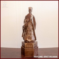 Tượng Gia Cát Lượng bằng đồng khảm tam khí
