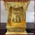 Khám thờ bằng đồng vàng hoa văn cổ kính cao 68cm