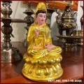 Tượng Phật Quan Âm bằng đồng đỏ dát vàng