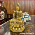 Tượng Quan Thế Âm Bồ Tát đồng vàng 