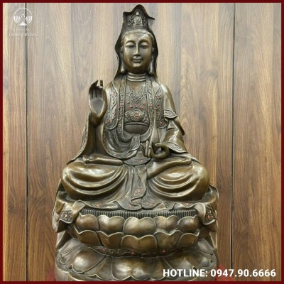   Tượng Quan Thế Âm Bồ Tát đồng vàng giả cổ