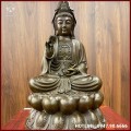 Tượng Quan Thế Âm Bồ Tát ngồi thiền đồng vàng giả cổ