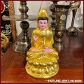 Tượng Phật Quan Âm bằng đồng đỏ dát vàng