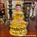 Tượng Phật Quan Âm bằng đồng đỏ dát vàng