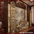 Cuốn thư câu đối đồng vàng giả cổ cao cấp