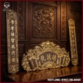 Cuốn thư câu đối Đức Lưu Quang đồng vàng giả cổ