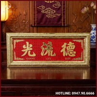 Đại tự đức lưu quang đồng vàng nền đỏ
