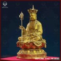 Tượng Địa Tạng Vương Bồ Tát áo hoa đồng vàng cao 30cm