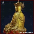 Tượng Địa Tạng Vương Bồ Tát áo hoa đồng vàng cao 30cm