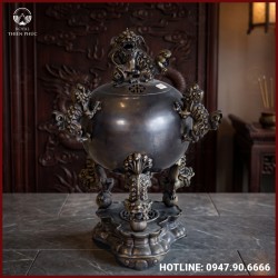 Đỉnh cầu thất lân đồng đỏ hun đen cổ kính