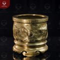 Bát hương bằng đồng catut đường kính 16cm song long chầu nguyệt