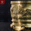 Bát hương bằng đồng catut đường kính 16cm song long chầu nguyệt