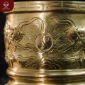 Bát hương bằng đồng catut đường kính 16cm song long chầu nguyệt