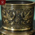 Bát hương đồng 2 công nghệ chạm nổi rồng phượng thờ gia tiên
