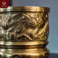 Bát hương gia tiên bằng đồng vàng catut đường kính 18cm