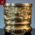 Bát hương gia tiên bằng đồng vàng catut đường kính 18cm