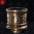 Bát hương thờ gia tiên phi 18cm bằng đồng khảm tam khí