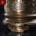 Bát hương thờ gia tiên phi 18cm bằng đồng khảm tam khí
