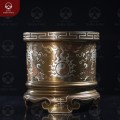 Bát hương thờ gia tiên phi 18cm bằng đồng khảm tam khí