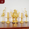 Bộ đỉnh đồng ngũ sự Phúc Lộc Thọ Khang Ninh dát vàng 9999