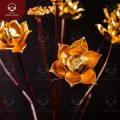 Bó hoa sen thờ bông gỗ dát vàng 9999 cao 50-70cm