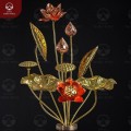 Bó hoa sen thờ gia tiên, Thần Phật bằng đồng vàng đúc máy