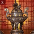 Bộ ngũ sự đồng đỉnh rồng ngũ phúc khảm tam khí dát điểm vàng
