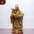 Bộ tượng Tam đa Phúc Lộc Thọ bằng đồng vàng cao 45cm ngang 20cm 