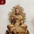 Bộ tượng Tây phương Tam thánh tỏa hào quang bằng đồng đỏ