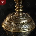 Chân nến thờ họa tiết Tứ linh bằng đồng 2 công nghệ cao 45cm