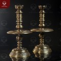 Chân nến thờ họa tiết Tứ linh bằng đồng 2 công nghệ cao 45cm