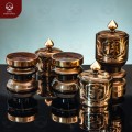 Đài thờ bằng đồng đỏ cạo màu chạm chữ Phúc Lộc Thọ 