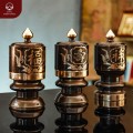 Đài thờ bằng đồng đỏ cạo màu chạm chữ Phúc Lộc Thọ 
