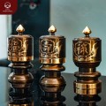 Đài thờ bằng đồng đỏ cạo màu chạm chữ Phúc Lộc Thọ 
