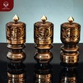 Đài thờ bằng đồng đỏ cạo màu chạm chữ Phúc Lộc Thọ 