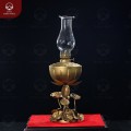 Đèn dầu thờ cúng bằng đồng vàng chân lá sen