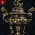 Đỉnh đồng 2 công nghệ thờ gia tiên họa tiết dơi cao 60cm 