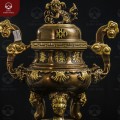 Đỉnh thờ bằng đồng 2 công nghệ chạm sòi nổi cao 50cm