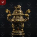 Đỉnh thờ bằng đồng 2 công nghệ chạm sòi nổi cao 50cm