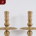 Đôi chân nến bằng đồng vàng mộc họa tiết Long Lân Quy Phụng