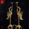 Hạc đồng vàng mộc ngậm cành sen cao 60cm để bàn thờ  