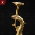 Hạc thờ để bàn bằng đồng vàng catut màu mộc cao 20cm 