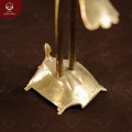 Hạc thờ để bàn bằng đồng vàng catut màu mộc cao 20cm 