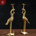 Hạc thờ để bàn bằng đồng vàng catut màu mộc cao 20cm 
