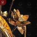 Hoa sen bằng đồng vàng màu 2 công nghệ trang trí bàn thờ