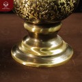 Lọ hoa bằng đồng 2 công nghệ chạm nổi vườn Cúc cao 40cm 