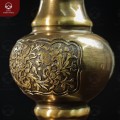 Lọ hoa bằng đồng 2 công nghệ chạm nổi vườn Cúc cao 40cm 