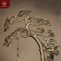 Lư đồng đốt trầm hun nâu treo cây tùng kích thước 20x23cm  